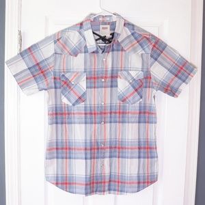 Levis Western Style Plaid Short Sleeve Shirt Large